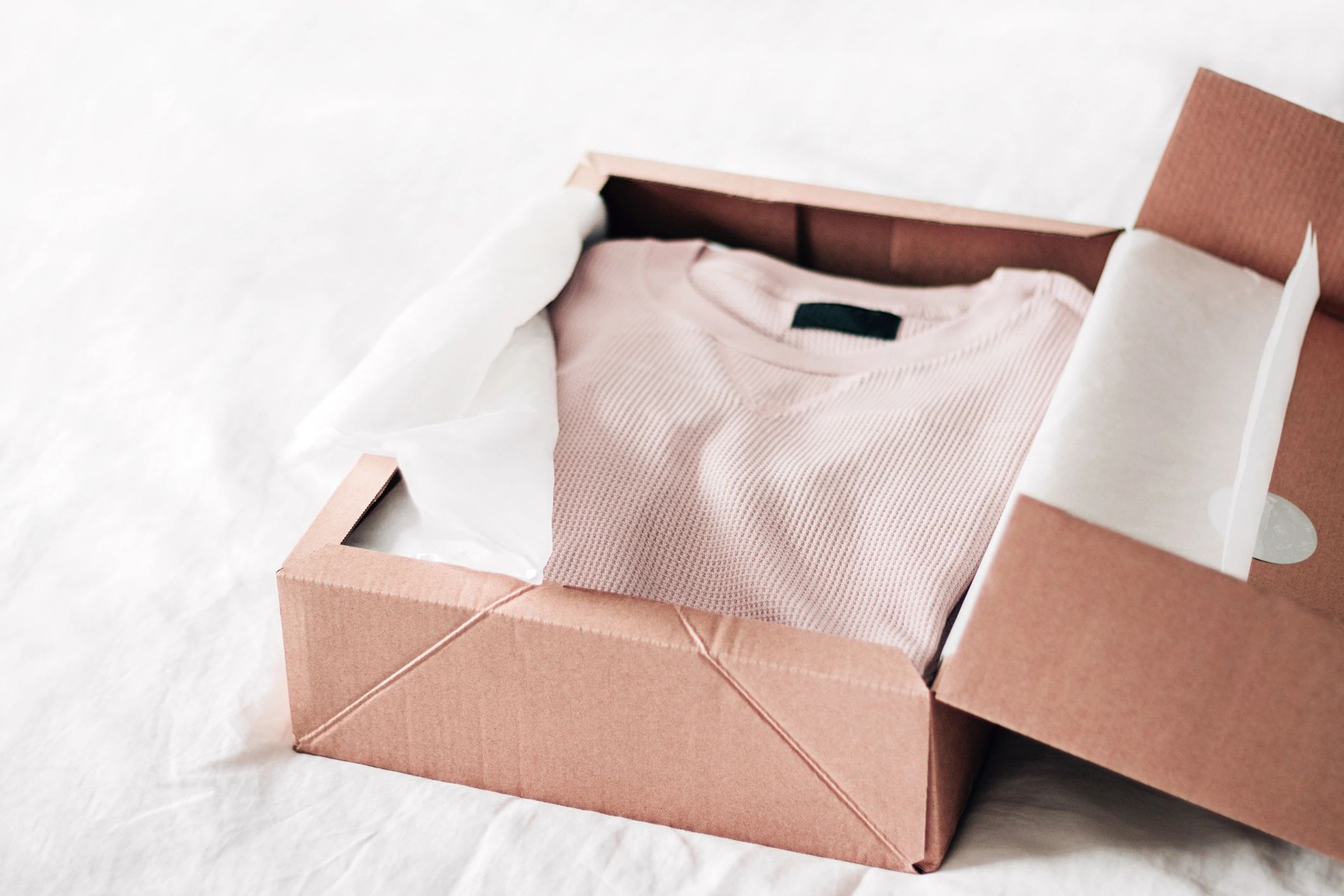 Online shopping package representing order processing