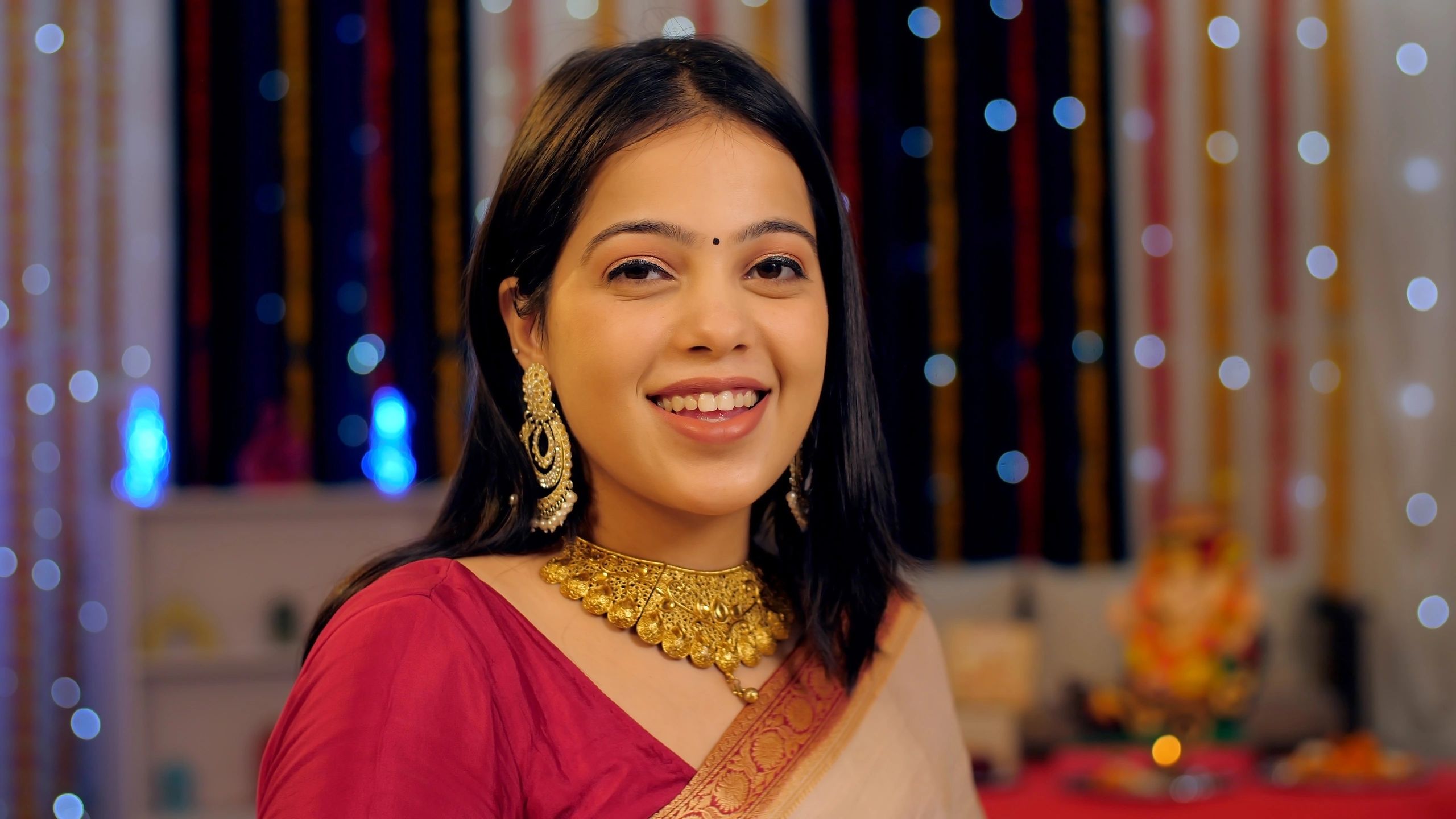 Woman wearing an elegant saree